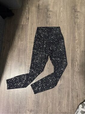 Black High-Waist Speckle Print Leggings